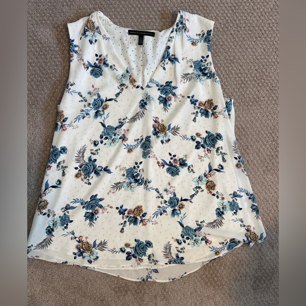White House Black Market Floral Sleeveless Top
